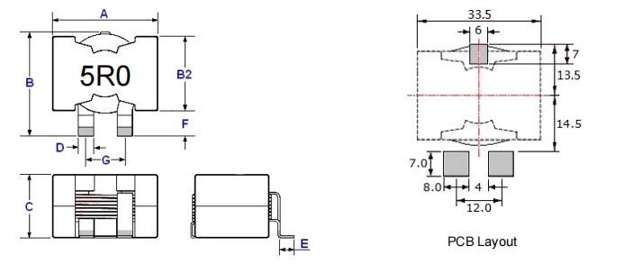 High Current Flat Wire SMD Inductor